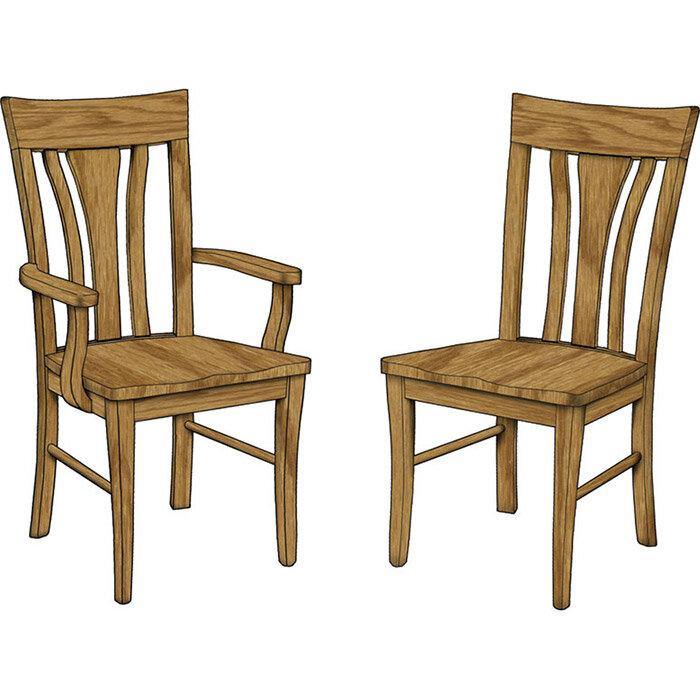 Metro Amish Wood Dining Chair - Charleston Amish Furniture