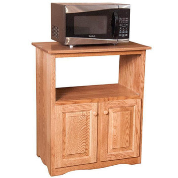 Amish Microwave Cart with Shelf - Charleston Amish Furniture
