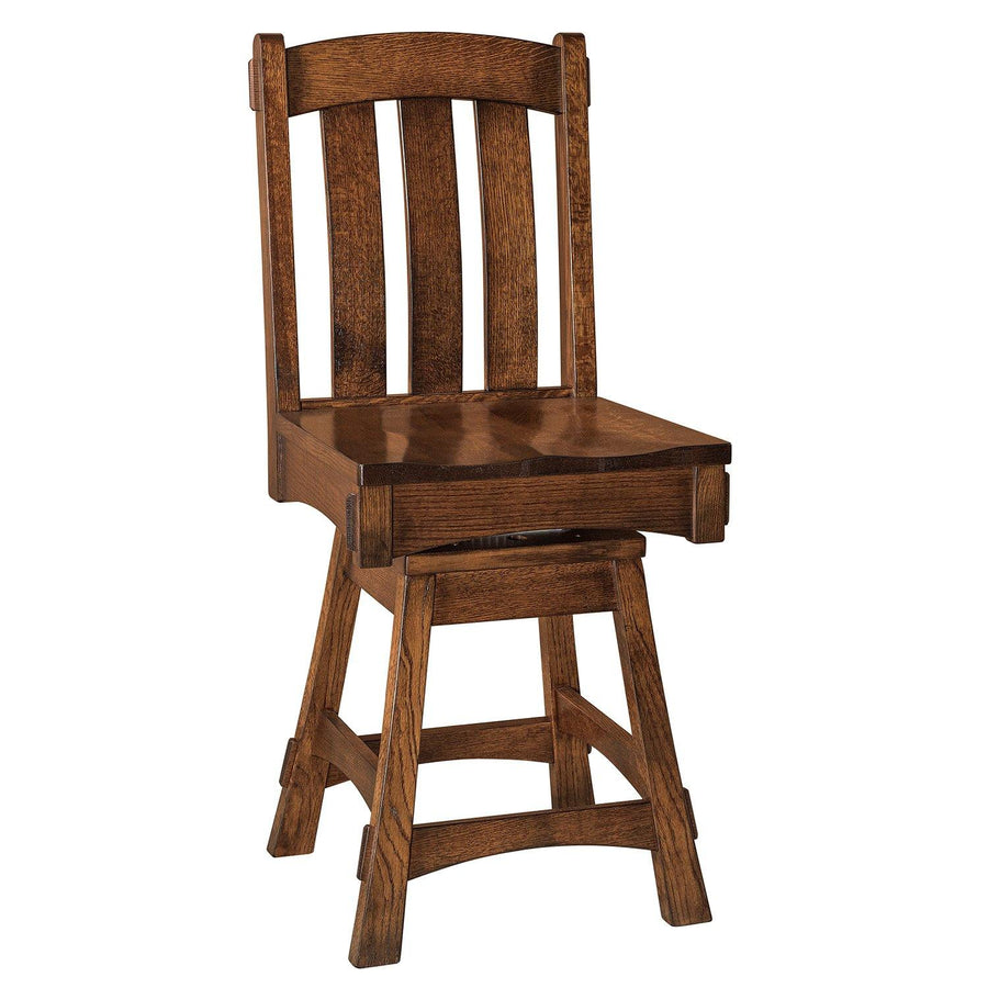 Modesto Mission Swivel Amish Barstool - Charleston Amish Furniture