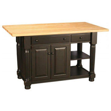 Amish Reeded Leg Island - Charleston Amish Furniture