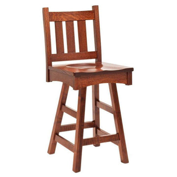 Vintage Mission Amish Barstool with Swivel - Charleston Amish Furniture