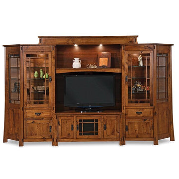 Modesto Amish 6-Piece Entertainment Center with Angled Sides