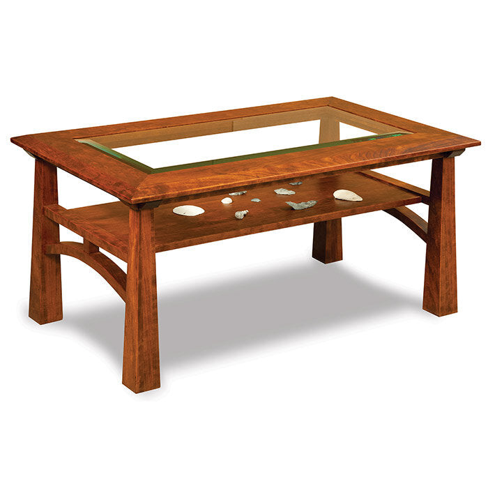 Artesa Amish Glass Coffee Table - Charleston Amish Furniture