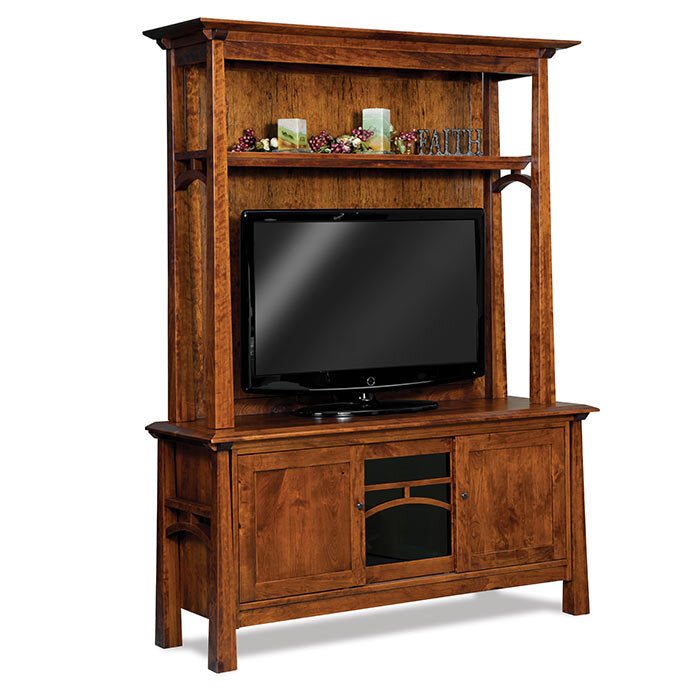 Artesa Amish TV Stand with Hutch - Charleston Amish Furniture