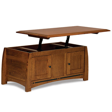 Boulder Creek Amish Lift Coffee Table Enclosed - Charleston Amish Furniture
