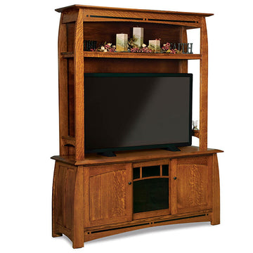 Boulder Creek Amish TV Stand with Hutch - Charleston Amish Furniture