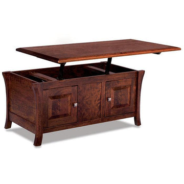 Ensenada Amish Lift Coffee Enclosed Table - Charleston Amish Furniture