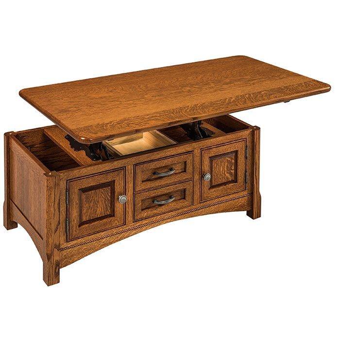 West Lake Amish Lift Coffee Table - Charleston Amish Furniture