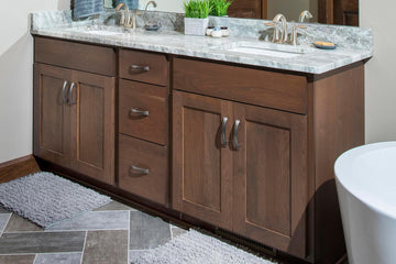 Cherry Wood Amish Bathroom Cabinets with Cappuccino Finish