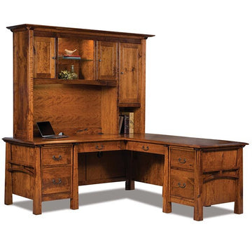 Artesa Amish L-Desk with Hutch - Charleston Amish Furniture