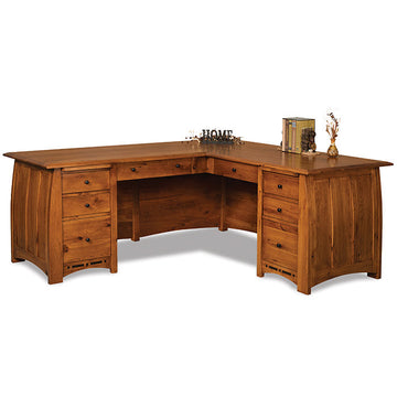 Boulder Creek Amish L-Desk - Charleston Amish Furniture