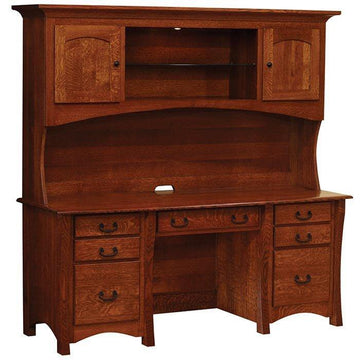 Amish Master Executive Desk with Hutch - Charleston Amish Furniture