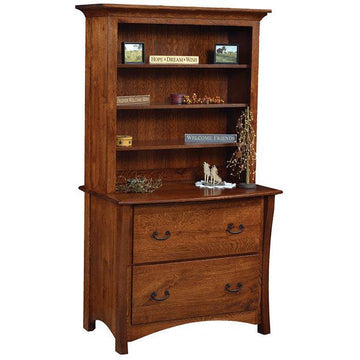 Amish Master Lateral File with Bookcase - Charleston Amish Furniture