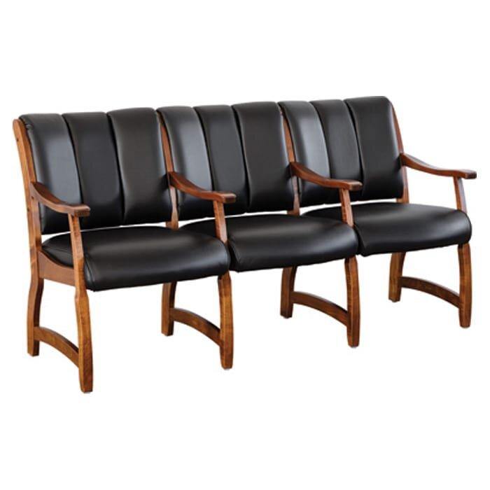 Midland Amish 3-Seat Waiting Room Chair - Charleston Amish Furniture