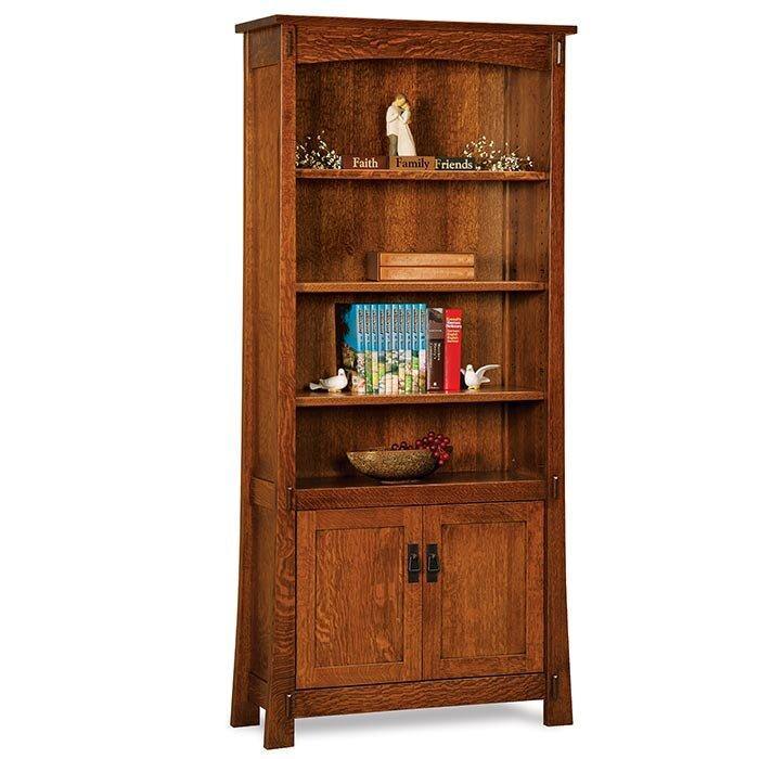 Modesto Amish Bookcase with Doors - Charleston Amish Furniture