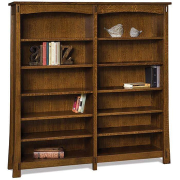 Modesto Amish Double Bookcase - Charleston Amish Furniture