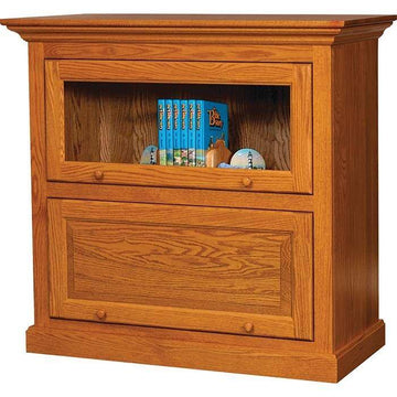 Traditional Amish Barrister 2-Door Bookcase - Charleston Amish Furniture