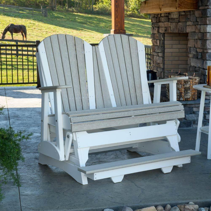 Amish 4' Poly Adirondack Balcony Outdoor Glider - Charleston Amish Furniture