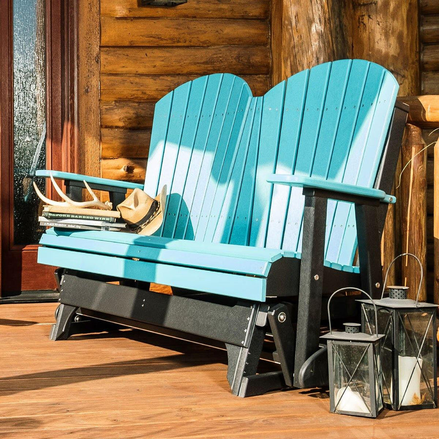 Amish 4' Poly Adirondack Outdoor Glider - Charleston Amish Furniture