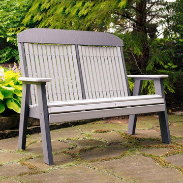 Amish 4' Classic Poly Outdoor Bench - Charleston Amish Furniture