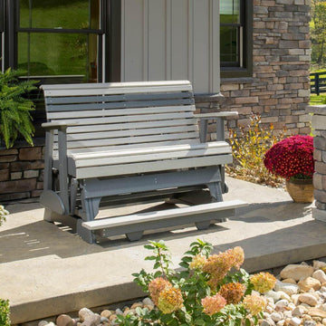 Amish 4' Poly Plain Balcony Outdoor Glider - Charleston Amish Furniture