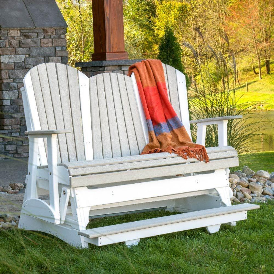 Amish 5' Poly Poly Adirondack Balcony Outdoor Glider - Charleston Amish Furniture