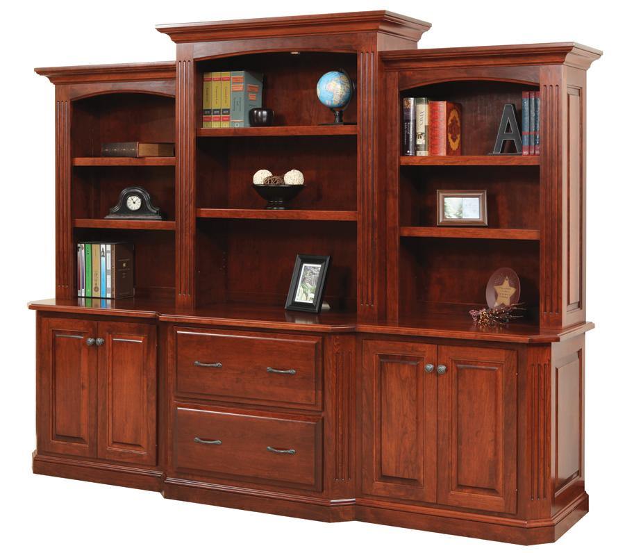 Buckingham Amish Credenza & 3-Piece Hutch - Charleston Amish Furniture