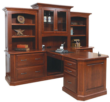 Buckingham Amish Partner Desk & 3-Piece Hutch - Charleston Amish Furniture
