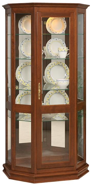 Angled Picture Frame Amish Curio Cabinet - Charleston Amish Furniture
