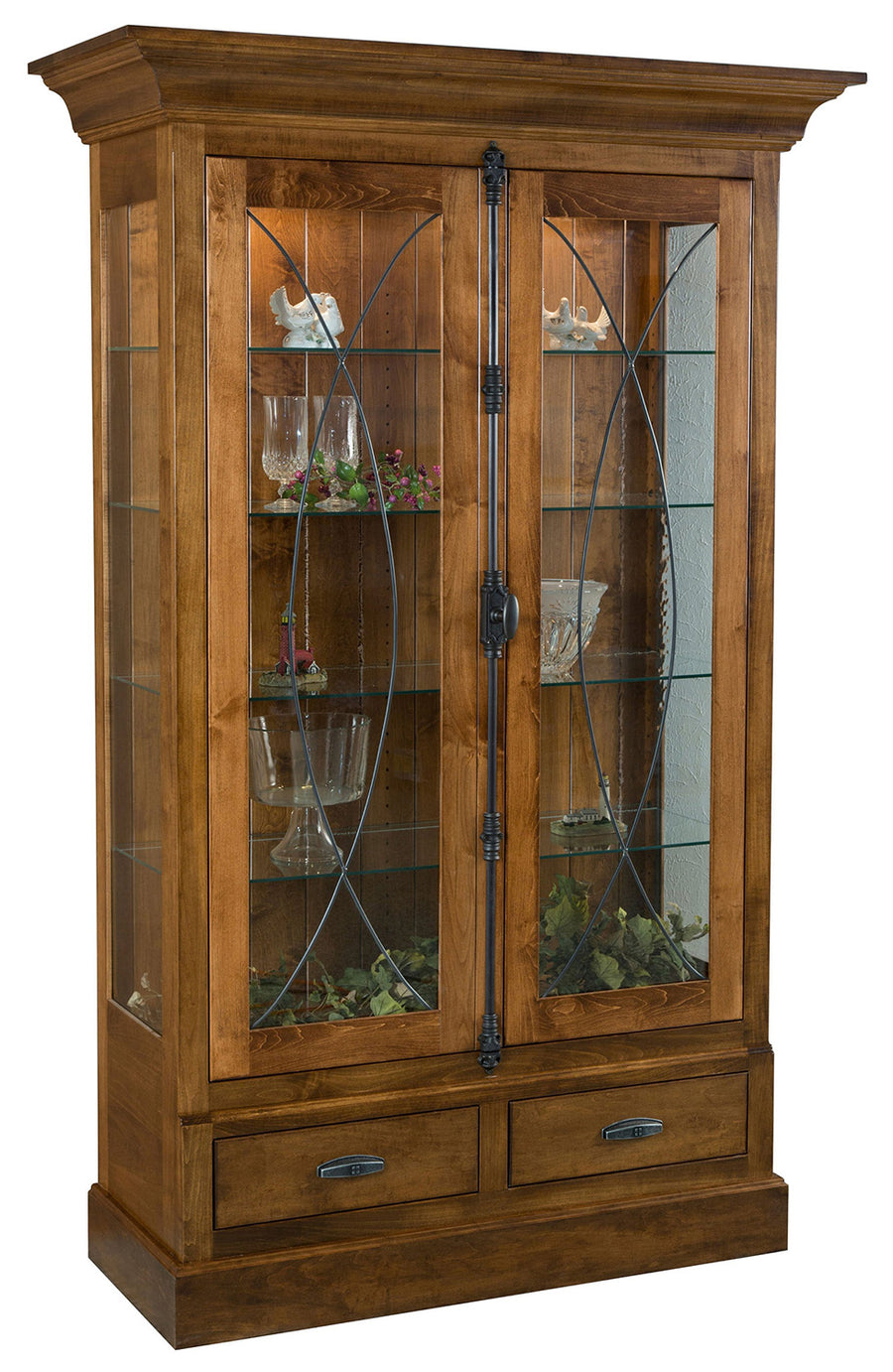 Barstow Solid Wood Amish Curio - Charleston Amish Furniture