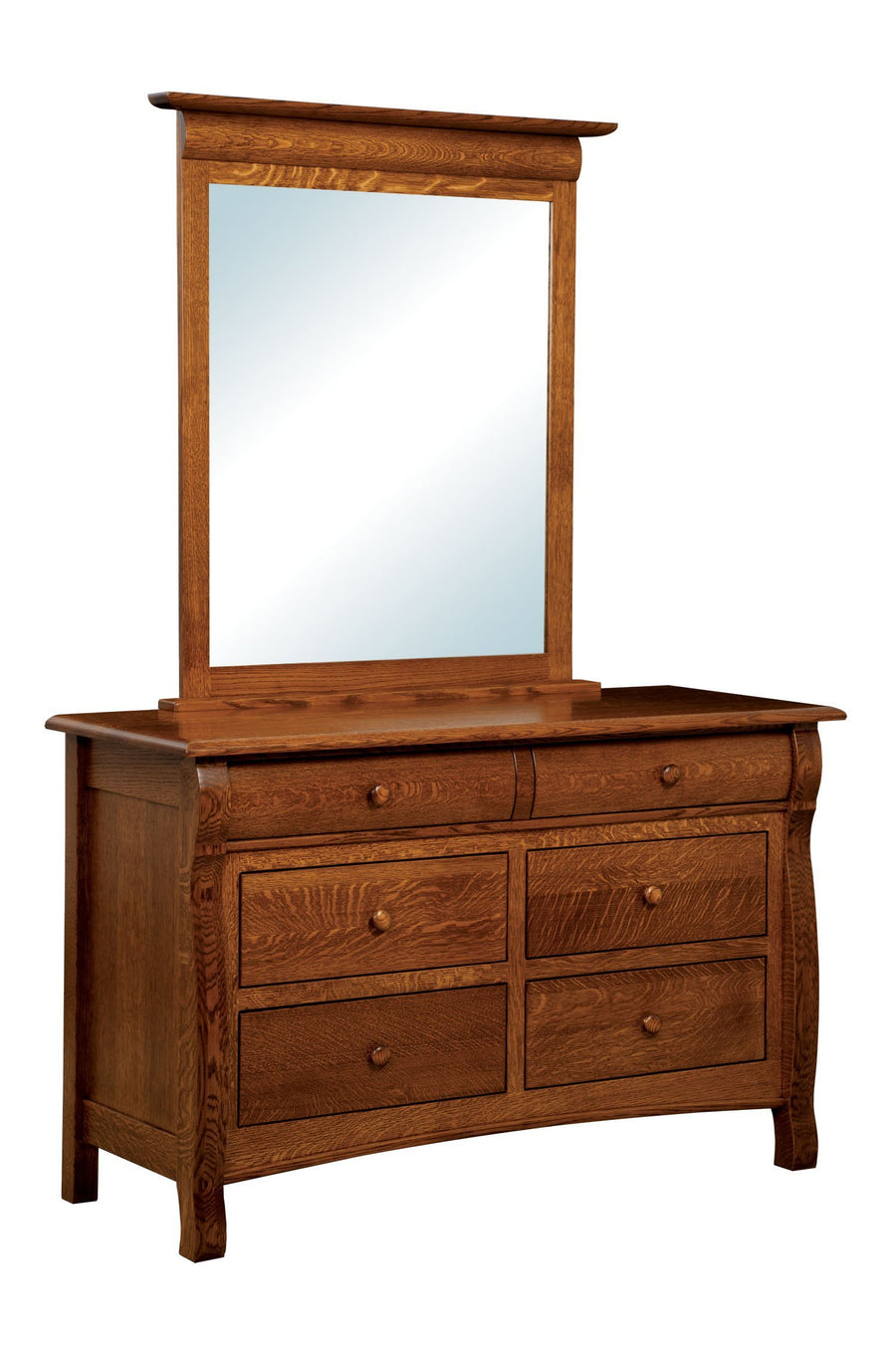 Castlebury Amish Dresser with Mirror - Charleston Amish Furniture