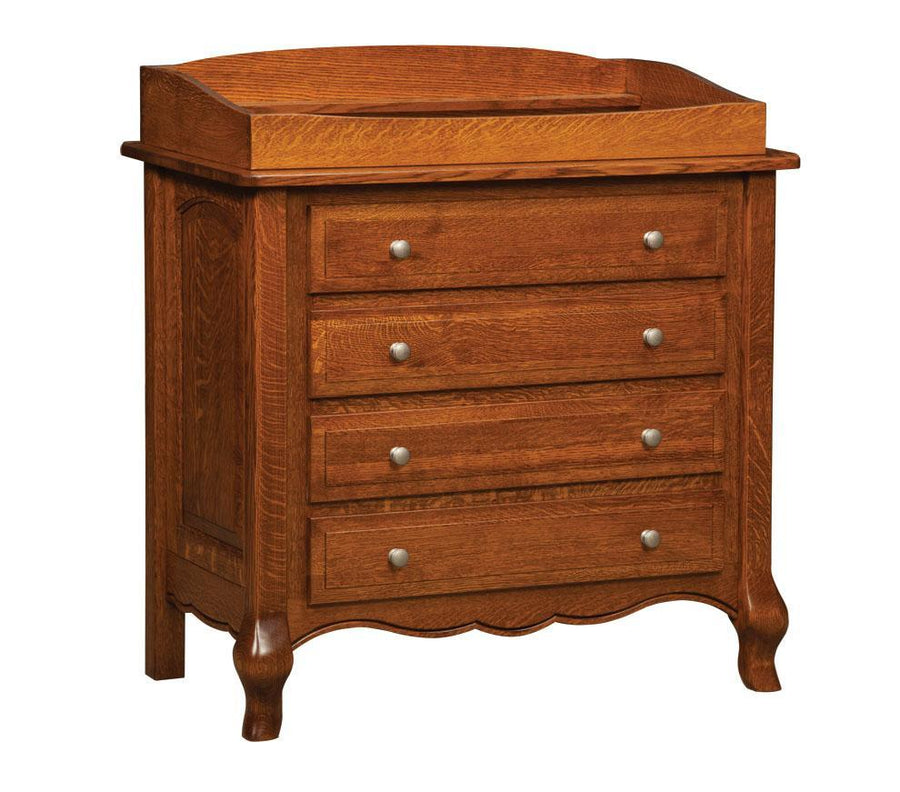 French Country 4-Drawer Amish Dresser with Box Top - Charleston Amish Furniture