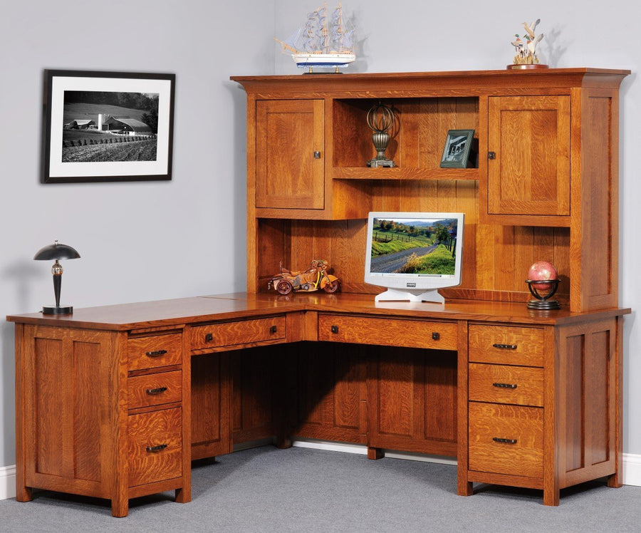 Coventry Amish L-Shape Desk - Charleston Amish Furniture