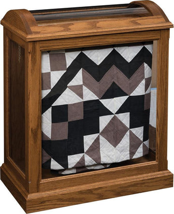 Enclosed Quilt Amish Curio Cabinet - Charleston Amish Furniture