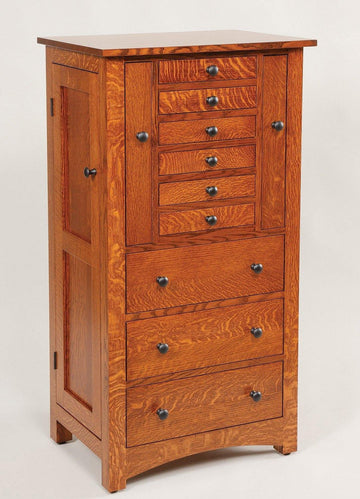 Bungalow Mission Amish Jewelry Armoire - Charleston Amish Furniture