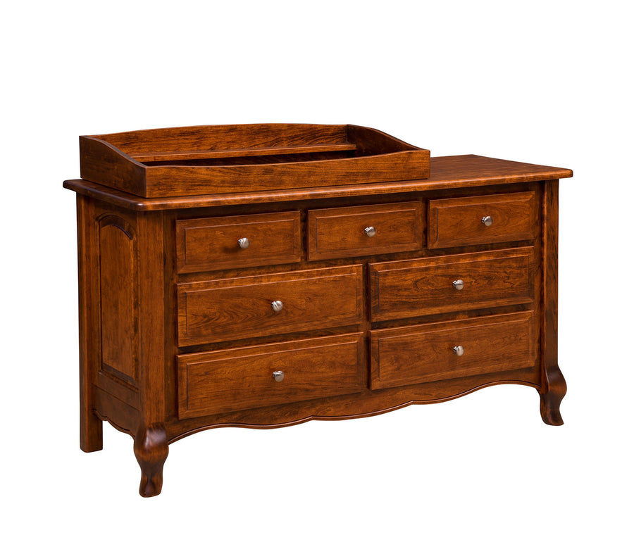 French Country 7-Drawer Amish Dresser with Box Top - Charleston Amish Furniture