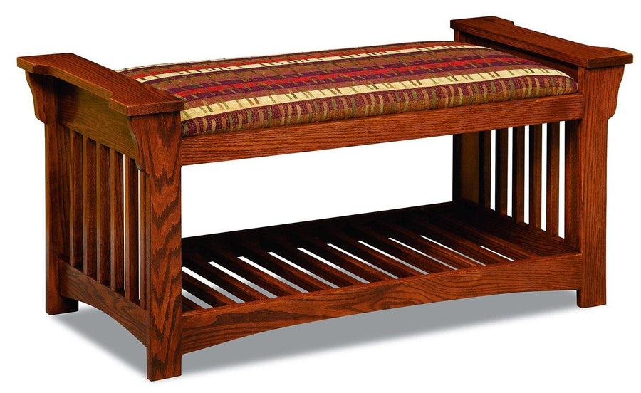 Amish Mission Slat Bench - Charleston Amish Furniture