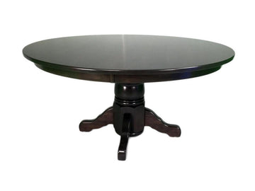 Amish Single Pedestal Solid Top Round Table - Charleston Amish Furniture