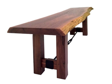 Settlers Amish Trestle Live Edge Bench