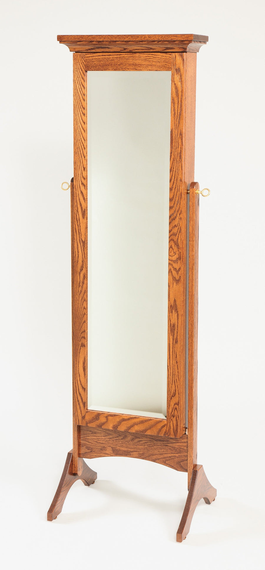Amish Standing Shaker Mirrored Jewelry Armoire - Charleston Amish Furniture