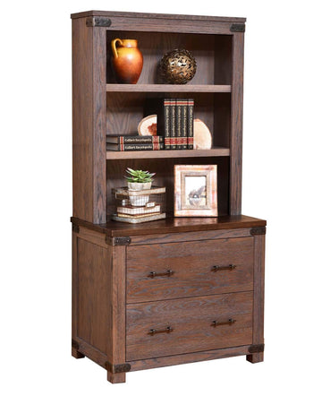 Georgetown Amish Lateral File with Hutch Top - Charleston Amish Furniture