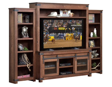Georgetown Amish Entertainment with Side Bookcases - Charleston Amish Furniture
