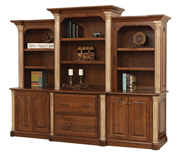 Jefferson Amish Credenza & 3-Piece Hutch - Charleston Amish Furniture