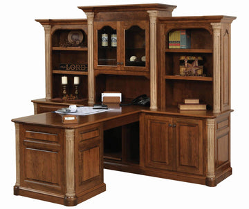 Jefferson Amish Partner Desk & 3-Piece Hutch - Charleston Amish Furniture