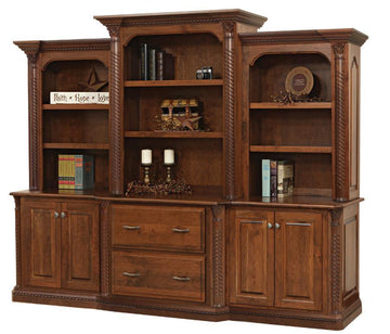 Lexington Amish Credenza & 3-Piece Hutch - Charleston Amish Furniture