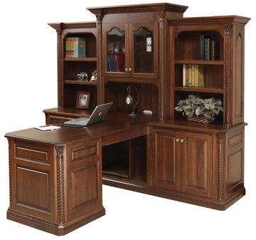Lexington Amish Partner Desk & 3-Piece Hutch - Charleston Amish Furniture