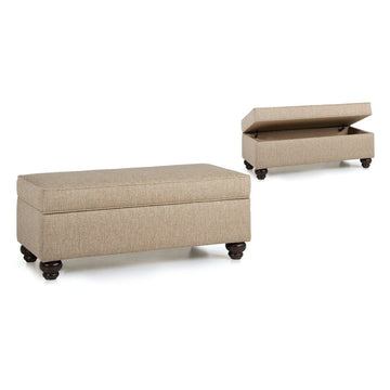 Smith Brothers Storage Ottoman with Turned Leg (901) - Charleston Amish Furniture