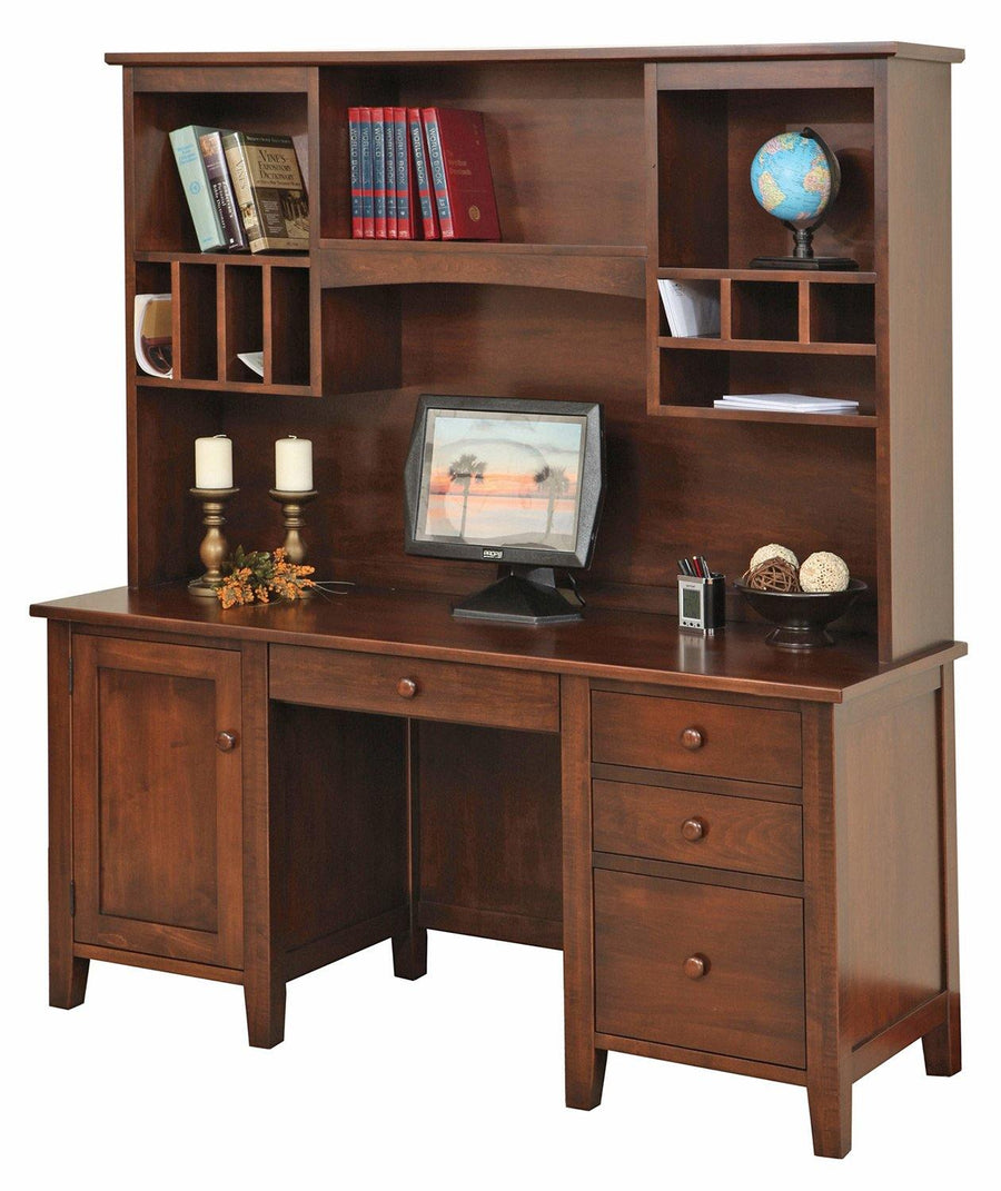 Manhattan Amish Desk with Hutch - Charleston Amish Furniture