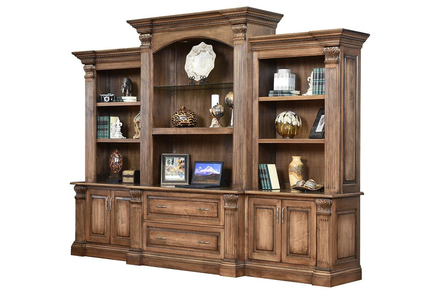 Montereau Amish Credenza & 3-Piece Hutch - Charleston Amish Furniture