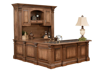 Montereau Amish U-Shaped Desk & Hutch - Charleston Amish Furniture